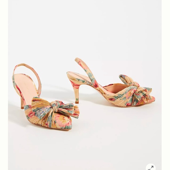Loeffler Randall Sylvana Floral Bow Slingback Heels